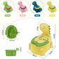 Potty Seat Baby Training Chair Boys Girls Toddler Dinosaur Comfortable children 1-5 years old Baby toilet Animal seat with lid back potty trainer (Yellow)