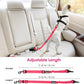 SlowTon 2 Pack Dog Seat Belt, 2 in 1 Attachment, Hook Latch Bar or Seatbelt Buckle with Elastic Nylon Bungee Buffer Adjustable Reflective Nylon Safety Belt Tether Connect to Dog Harness (2pack-FL)