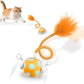 Cat Toy Ball,Interactive Cat Toy Ball with 3 Modes for Indoor Cat,The 2025 Generation Self Moving Cats Toy,Rolling Cats Toy with Feather & Bells for Bored Cats & Small dogs,Touch to Activate (Orange)