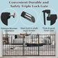 WAOWAO Triple Lock Baby Gate Extra Wide 86.22-90.55" Pressure Mounted Walk Through Swing Auto Close Safety Black Metal Dog Pet Puppy Cat for Stairs,Doorways,Kitchen