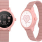 KAVVO Macaron 36mm Round Stylish Watch, 1.106'' AMOLED Retina Screen, Always-on Display, Silicone Magnetic Suction Strap, Female Health Record, Waterproof(Sakura Pink)
