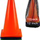 12 Inch Traffic Training Cones, 12 Pack Cones Sports Training Agility Plastic Safety Parking Cones, Agility Field Marker Cones for Soccer Basketball Football, Outdoor Sport Activity