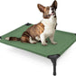 Elevated Dog Bed for Medium Dogs, Raised Cot Fits Up to 150 LBs, Heavy Duty With Durable Supportive Teslin Recyclable Washable Mesh, Indoor & Outdoor Use, Green