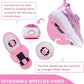 Wooowyet Roller Skate Shoes for Kids Boys Girls Rechargealbe Wheels Sneakers Fashion Roller Wheeled
