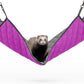 Paw Inspired Hanging Fleece Hammock for Ferrets, Rats, Chinchillas, Sugar Gliders, Small Pets | Hideout Toy for Guinea Pigs, Hamsters | Swivel Clips for Small Animal Cages (Gray/Pink)