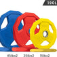 SPART Color Coded Weight Plate 2-Inch Rubber Coated Olympic Grip Plate for Barbell, Solid Cast Iron Weight Plates for Strength Training, Weightlifting, Crossfit, Home Gym, 2.5LB/5LB/10LB/25LB/35LB/45LB, Pair