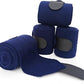 Horse Polo Leg Wraps Soft Fleece Wraps Equestrian Leg Bandage 4-Pack (Full(10ft), Navy)