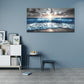 hyidecorart Canvas Wall Decor For Office Large Wall Art For Living Room Blue Beach Painting Sea Waves Sunshine Wall Pictures Bedroom Home Decorations Prints Posters Mural Artwork Ready To Hang