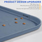 Silicone Pet Feeding Mat with Raised Edge for Food and Water, Dog Bowl Mats, Cat Bowls Placemat with High Lip for Floor Waterproof, Rubber Tray for Cats and Dogs 19 x 12 x0.7 Slate Blue