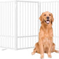Full Metal Freestanding Dog Gate with Door, 36''Height Foldable Pet Dog Fence for Indoor & Outdoor, 3 Panels Extra Wide Free Standing TallDog Gates for Doorways,House,Stairs,Porch,Deck,Yard