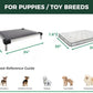FXW TitanNest Chew-Proof Elevated Dog Bed, Raised Cot for Indoor/Outdoor/Camping Use, Durable & Washable Padded Pet Bed with Exclusive Reuseable Cover for Toy Dogs, 24.0" L x 20.0" W x 4.1" H, Gray