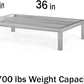24 in X 36 in. Aquarium Stand | Industrial Style Aluminum Fish Tank Base with Open Frame Design