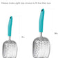 WePet Cat Litter Scoop, Aluminum Alloy Sifter, Kitty Metal Scooper, Deep Shovel with Diagonal Sifting Hole, Long Handle, Kitten Poop Lifter for Litter Box, Medium Size, Turkish Blue Handle