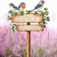 Personalized Bird Metal Sign with Stake,Custom Gardener Last Name Signs Outdoor Decor,Customized Flower Gardening Housewarming Gifts,Birds on the Branch Plaques for Patio Lawn Porch Backyard Farmhouse
