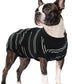 Kuoser Dog Surgery Recovery Suit for Female Male Dogs, Stripes Spay Neuter Anti-Licking Dog Onesie, Surgical Suit Snugly Pet Post Surgery Vest Bodysuit for Abdominal Wounds Skin Disease, Black S