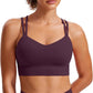 CRZ YOGA Softness Mold Womens Butterluxe Strappy Longline Sports Bra - Double Spaghetti Strap Workout Yoga Crop Top Athletic