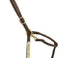 Leaders 3/4" Leather Halter for Horses with Customized Engraved Name Plate Brown Leather with Solid Brass Hardware