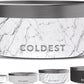 Coldest Dog Bowl - Anti Rust Metal, Non Slip, 3 Layers Insulated Stainless Steel Dog Bowls - Spill Proof & Heavy Duty - Water Bowl for Dogs, Cats & Pets, Dish Washer Safe (64 oz, Carrara Marble)