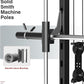 DONOW Smith Machine with Weight Stacks Power Cage Squat Rack Dual Cable Crossover Machine Home Gym Systems Station LAT Pull Down