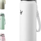 Enerbone 32 oz Insulated Water Bottle, Stainless Steel Bottle with Carrying Strap, Double-Wall Vacuum Insulation Design, Leakproof Sports Bottle with Straw, Keep Drinks Cold or Hot for Hours