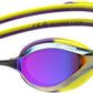 ARENA Unisex Python Racing Swim Goggles for Men and Women Anti-Fog No Leak Max Comfort Dual Strap, Mirror/Non-Mirror Lens