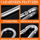 100Pack Heavy Duty Carabiner Clips, M8 5/16" Spring Snap Hooks 3Inch Zinc-Galvanized Steel Chain Clips Quick Links Safety Connector for Hammock Swing Fitness Gym Outdoor Supplies Boating