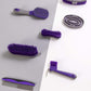 Horse Grooming Kit (12-Piece): Brushes, Storage Bag, Sweat Scraper, Mane Comb, Grooming Gloves - Purple Horse Gifts for Girls
