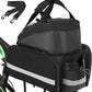 Bike Rear Rack Bag,10-25L Bicycle Trunk Bag with Rain Cover, Pannier Bike Bag with 2 Side Foldable Panniers, with Reflective Strips and Shoulder Strap, for Shopping,Cycling,Trip (Black)