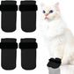4 PCS Cat Mittens to Prevent Scratching,Mesh Breathable Cat Shoes,Adjustable Cats Anti Scratch Gloves,Suitable for Cats When Bathing and Nail Trimming (Black, L)