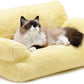 MEWOOFUN Cat Beds for Indoor Cats, Washable Small Dog Beds for Medium Small Dogs & Cats up to 25 Lbs, Fluffy Cat Couch with Non-Slip Bottom (Yellow, 26.0" L x 19.0" W x 13.0" Th)