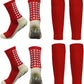 2 Set Anti-Slip Grip Soccer Socks with Shin Guard Sleeves, Sports Athletic Socks for Men Women