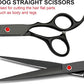 Professional Dog Grooming Scissors Set Stainless Steel Dog Grooming Kit - Thinning, Curved Scissors and Comb for Dog Cat Pet (Black 5 in1)
