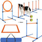 Dog Agility Training Equipment, 72-Piece Obstacle Course Training Starter Kit Indoor Outdoor Game for Dogs with Agility Hurdle, Jump Ring, Weave Poles, Pause Box, Toy Balls and Storage Bag