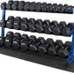 WF Athletic Supply Rubber Coated Hex Dumbbell Set, Multiple Choices Available - Dumbbells with Rack Stand and Mat, or Dumbbells Only (200/550/1200/2100/3000 LB)