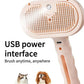 Pet Grooming Steam Brush, Pet Spray Hair Removal Comb, Anti-Static, Rechargeable, Comfortable Grip, for Dogs & Cats, Spray Hair Removal Comb, Steam Brush for Shedding & Grooming, White