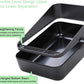 Sfozstra Open Litter Box, High Side Sifting, Secure and Odor Control, Removable, Easy to Clean for Cats Up to 8 Pounds (Black Small)