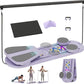 Pilates Board, 6 in 1 Pilates Reformer Set, Foldable Pilates Reformer Machine with Resistance Bands & Ab Trainer for Home Workout, Portable Pilates Board for Women