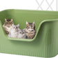 Vealind XXL Cat Litter Box 31''×21''×16'', Extra Large Litter Box for Big Cats or Multiple Cats, Jumbo High Sided Litter Pan, Leak-Proof & Anti-Splashing, Easy Clean & Durable (Green)