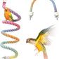 2pcs Gradient Colorful Bird Rope Perch Stand,Bird Cage Climbing Rope Toys Accessories,Bendable Climbing,Parakeet Lovebirds Cockatiels Budgies Play (15.7'',39.3'')