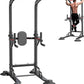 soges Power Tower Pull Up Bar Station, Dip Station for Home Gym, Height Adjustable Heavy Duty Strength Home Training Fitness Workout Equipment