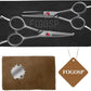 4.5" Dog Grooming Scissors - 2pcs Curved Scissors & Thinning Shears for Small Dog, Cat Face & Paws - Japan 440C (2Kit)