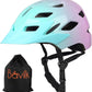 Kids Bike Helmet,Bavilk Kids Boys Girls Bike Helmets with LED Light Detachable Visor Children Youth Teen Multi-Sport for Skating Cycling Scooter Skateboard Adjustable & Lightweight 19.7"-22.4"
