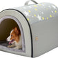 Jiupety 2 in 1 Dog House Indoor, Comfy Cave Bed Covered Dog Bed, Portable House for Medium and Large Dogs, 2XL(35"×27"×26"), Up to 70 Lb, Grey