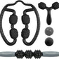Odoland Foam Roller Set with 360° Trigger Point Massage Roller, Muscle Roller Stick, Y Shaped Handheld Roller, 2 Massage Ball for Leg, Arms, Muscle Myofascial and Deep Tissue Pain Relief, Black