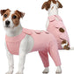 Kuoser Thigh Wound Protective Sleeve for Dogs, Dog Surgery Recovery Suit for Rear Legs, Dog Recovery Sleeve for Female Male Dogs, Dog Onesie After Surgery Pet Surgical Suit for Spay Neuter, Pink XS