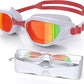 Swim Goggles, Unisex Adult Swimming Goggles Anti Fog Anti UV No Leakage Wide View for Men Women Youth