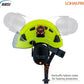 LOHASPRO Arborist Forestry Helmet Safety Hard Hat with Visor and Ear Muffs for Tree Service Logging Cutting Wood Chainsaw Helmet Garden Work Trimming Mowing(P91 Lime+Clear Visor+Earmuff)