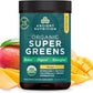 Ancient Nutrition SuperGreens Powder with Probiotics, Organic Mango Flavor Greens, Made from Real Fruits, Vegetables and Herbs, Digestive and Energy Support, 25 Servings, 6.8oz