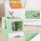 Enclosed Cat Litter Box, Large Litter Box for Big Cats, Covered Kitty Litter Boxes with Lid, Top Entry Cat Box Enclosure with Scoop, Odor Control, Easy to Clean(Green)