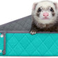 Paw Inspired Critter Box Washable Cage Liner, Reversible Fleece Bedding with Raised Sides for Ferrets, Guinea Pigs, Rats, Chinchillas, Small Animals (Critter Nation/Ferret Nation, Gray/Green)